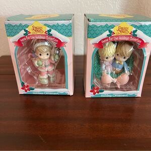 Two Vintage Precious Moments Christmas Ornaments in Original Boxes. Great Cond!!